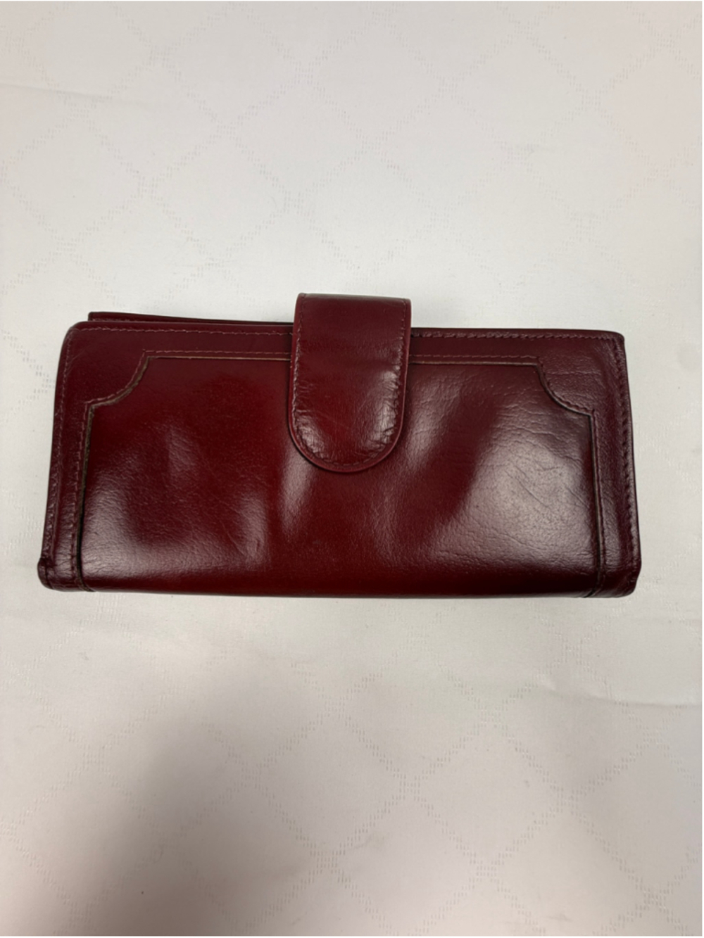 Vintage Buxton Leather Wallet Kiss-look Red